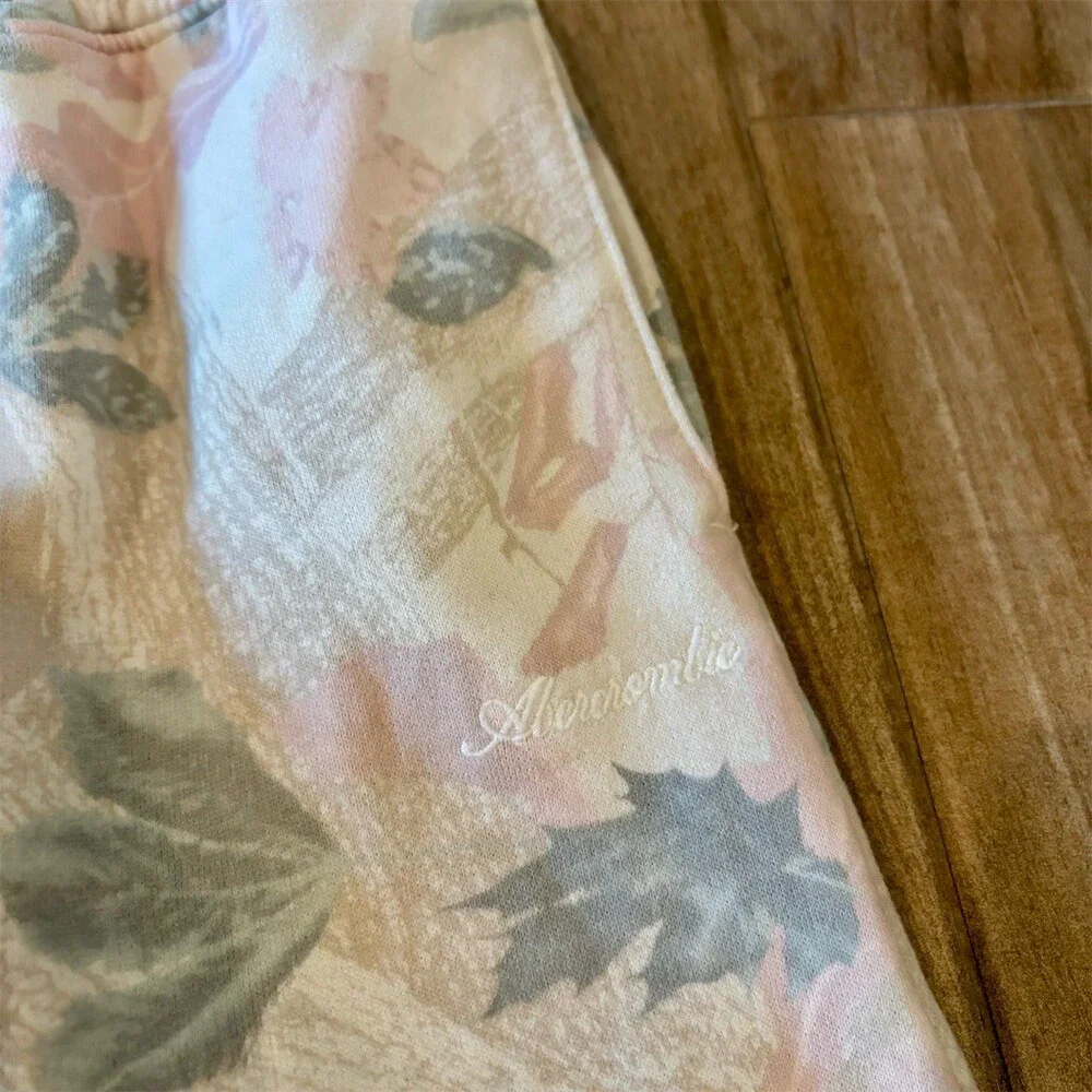 Abercrombie Kids Sweatpants Girls 13/14 Multicolor Floral Camo Wide Leg
